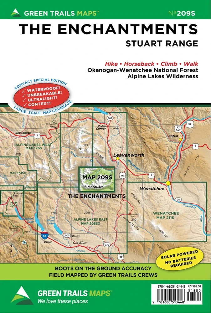 Green Trails Map 209S - The Enchantments: Stuart Range 3 Green Trails Map 209S - The Enchantments: Stuart Range